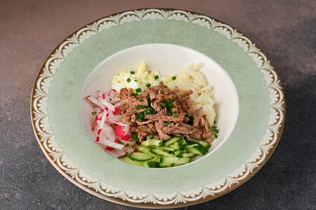 Окрошка с говядиной