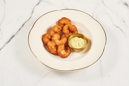 Креветки с соусом васаби-сгущёнка 