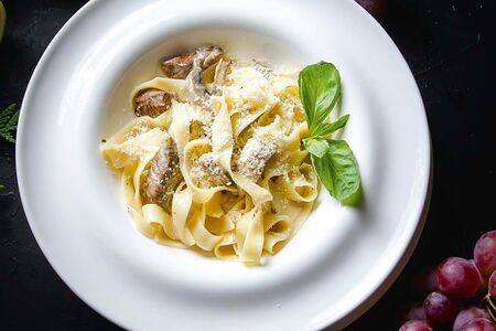 Паста с говядиной и грибами
