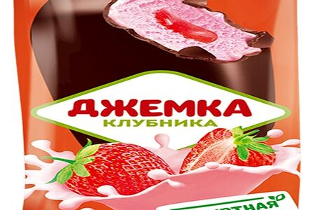 Мороженое Эскимо с клубничным йогуртом Джемка