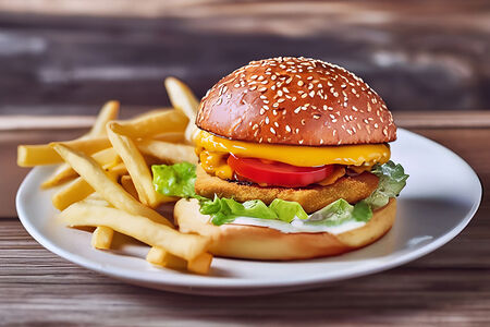 Детский бургер с картофелем по-деревенски