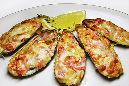 Запеченные мидии