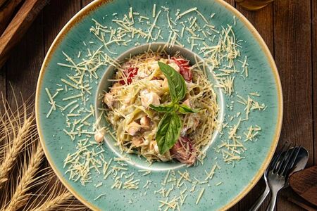 Феттуччине с семгой