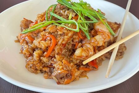 Рис с лососем