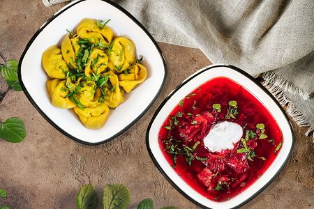 Комбо Конечно, Уася и борщ с говядиной