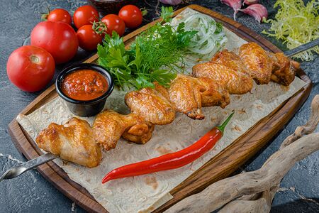 Шашлык из куриных крыльев