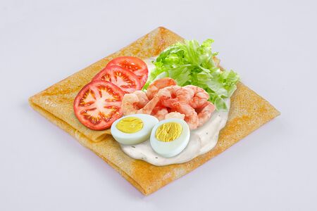 Блин Цезарь с креветкой