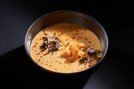 New! Крем-суп с креветками и лососем