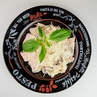 Феттуччине с ветчиной и грибами