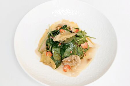 Салат с клыкачом и артишоками