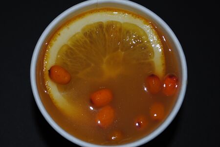 Пунш апельсин, облепиха и мед