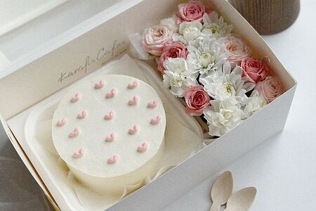 Набор бенто-торт сердечки и цветы