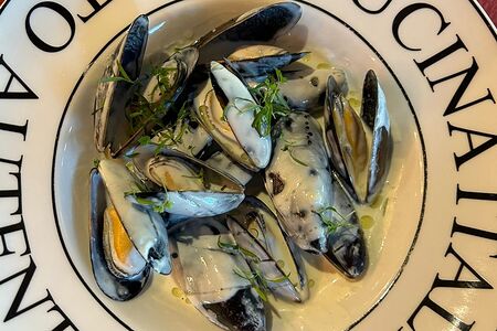 Мидии в сливочном соусе с горгонзолой