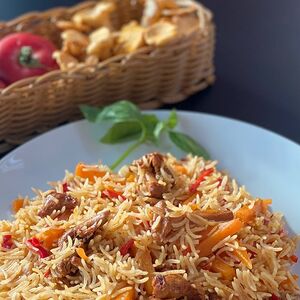 Плов с грибами веган