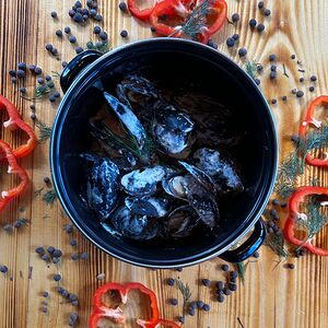 Черноморские мидии в сливочном соусе