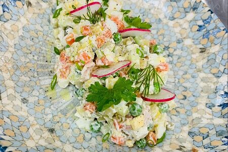 Оливье с куриным филе