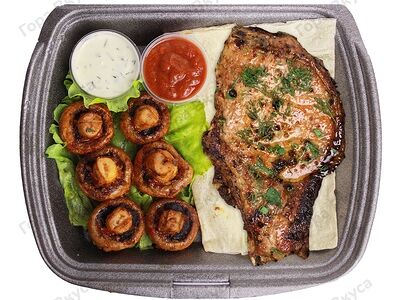 Корейка свинины на углях (гарнир3) (250/130/30/30)