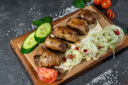 Шашлык из говяжьей печени