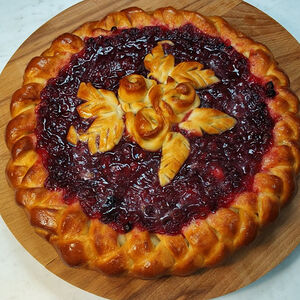 Пирог с малиной