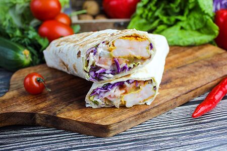 Шаурма с креветками