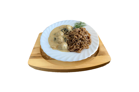 Гречневая паста с фрикадельками