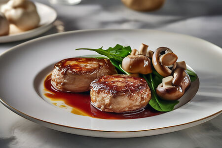 Пикантные медальоны в винном соусе