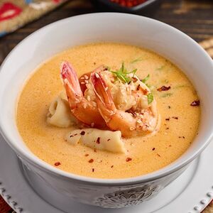 Сливочный суп с морепродуктами