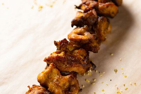 Шашлык из филе бедра курицы