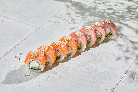 Сливочный ролл с лососем и тунцом