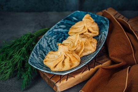 Жареные хинкали с телятиной