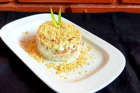 Салат Мимоза с лососем