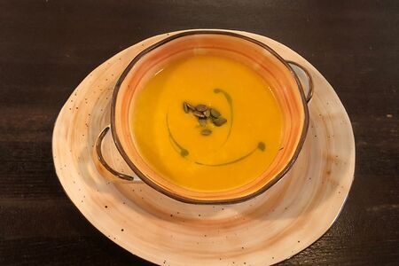 Крем-суп из тыквы с креветками