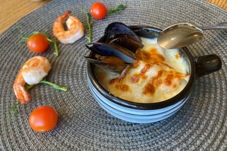 Гратен из морепродуктов