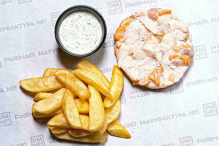 Рыбная котлетка с картофелем фри