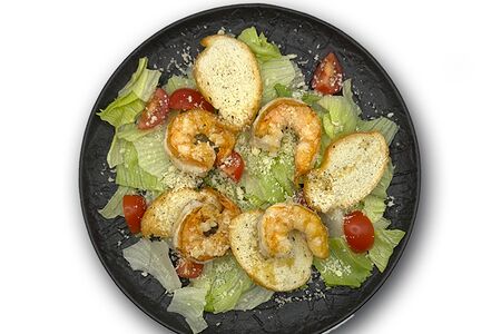 Салат Цезарь с креветками