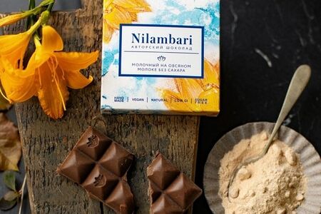 Шоколад молочный Nilambari на овсяном молоке без сахара