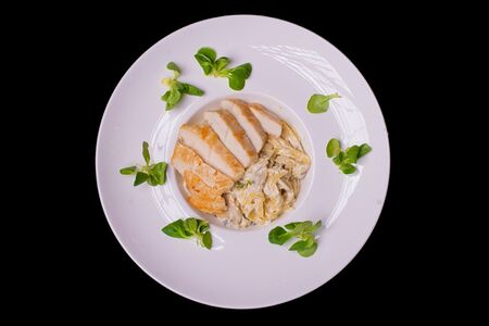 Паста с курицей и грибами