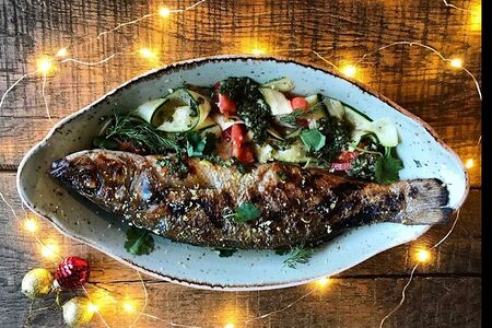 Сибас на углях