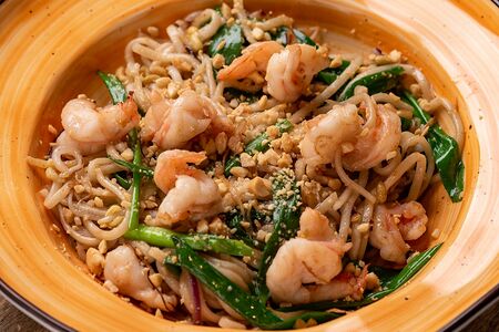 Лапша с креветками