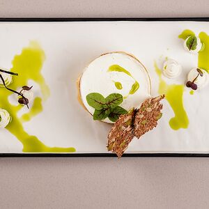 Նրբահամ պանրային մուսս բուլղարական պղպեղով և պեստոյով