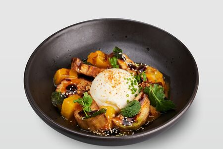 Хрустящие баклажаны с ананасами и страчателлой