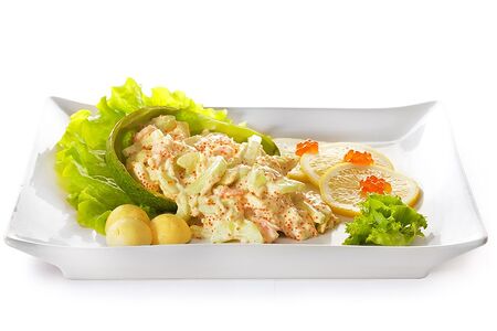 Салат с авокадо и морепродуктами