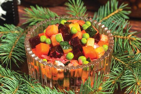 Винегрет с копченым яблоком