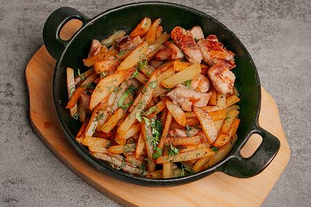 Жареная картошечка с мясом