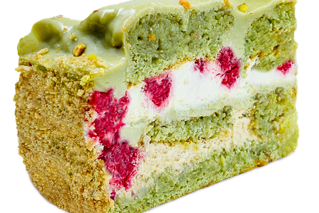 Торт фисташковый с малиной