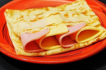 Блин двойной с ветчиной и сыром