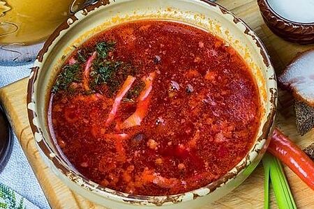 Борщ на копчёностях