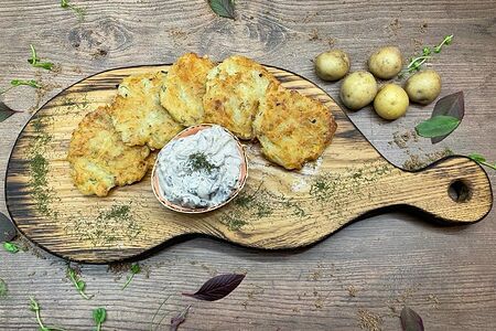 Драники классические с грибным жульеном