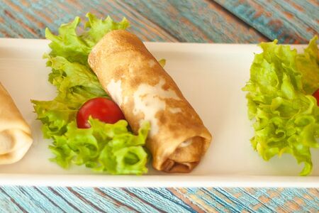 Блинчики с ветчиной и сыром