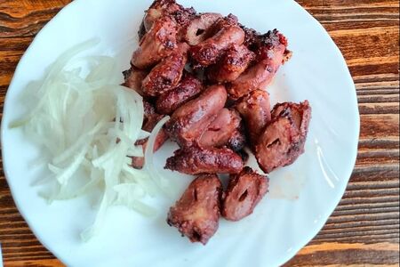 Шашлык из сердечек куриных